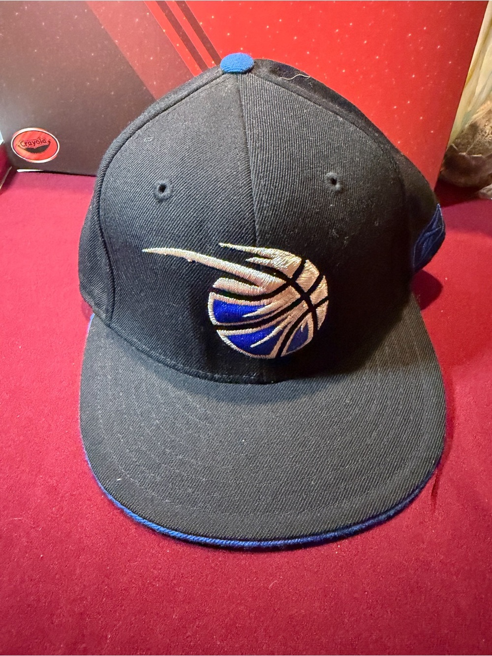 NBA Black and Blue Embroidered Basketball Logo Snapback Hat 7 1/2